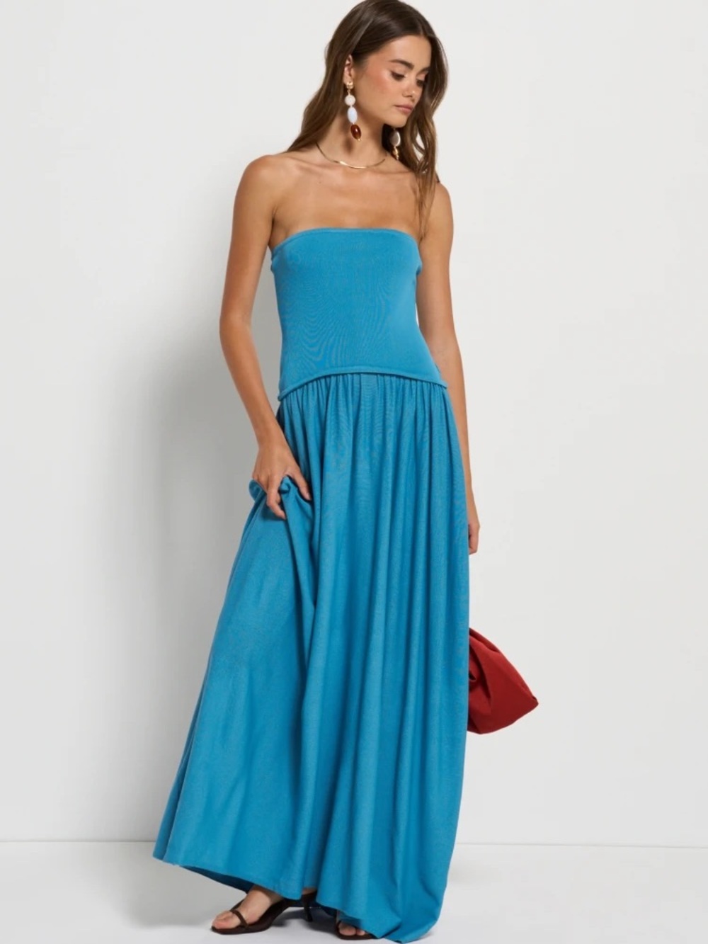 NWT Solid & Striped Strapless Soglio Dress | French Blue / L